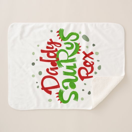 Papa Saurus Rex Illustratie Sherpa Deken (Voorkant (horizontaal))