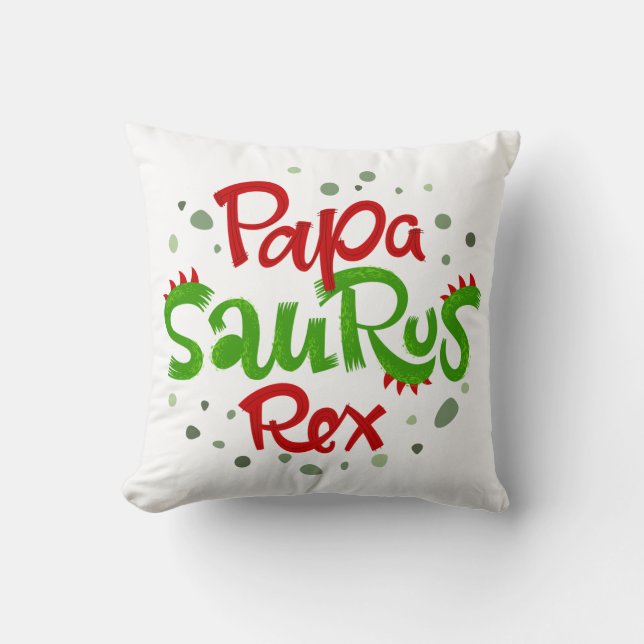 Papa Saurus Rex Kussen (Voorkant)