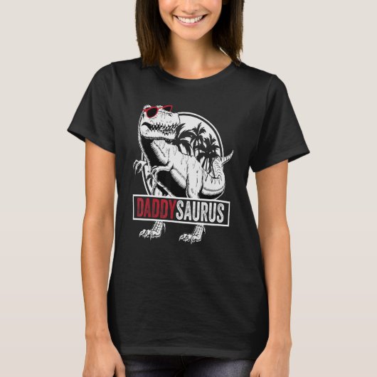 Papa Saurus rex Mannen Vaderdag T-shirt (Voorkant)
