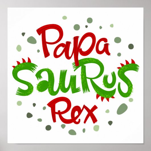 Papa Saurus Rex Poster (Voorkant)