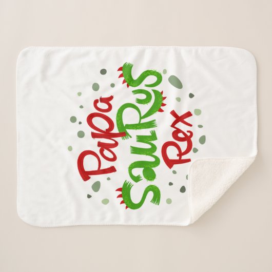 Papa Saurus Rex Sherpa Deken (Voorkant (horizontaal))