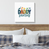 Papa Saurus Schattige Dinosaur Papa Vectorontwerp_ Canvas Afdruk (Insitu (Slaapkamer))
