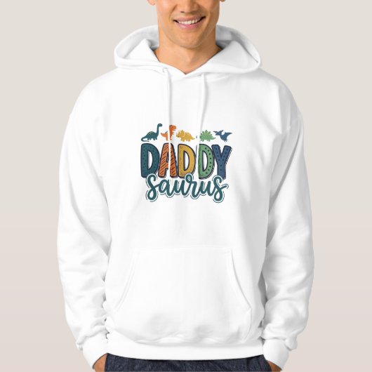 Papa Saurus Schattige Dinosaur Papa Vectorontwerp_ Hoodie (Voorkant)