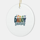 Papa Saurus Schattige Dinosaur Papa Vectorontwerp_ Keramisch Ornament (Links)