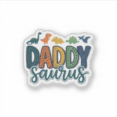 Papa Saurus Schattige Dinosaur Papa Vectorontwerp_ Sticker (Voorkant)