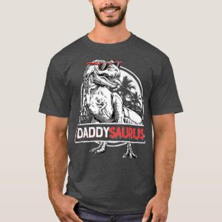Papa Saurus T re Dinosaur Mannen Vaderdag Familie T-shirt