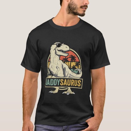 Papa saurus T Rex Dinosaur Mannen DadSaurus Family T-shirt (Voorkant)