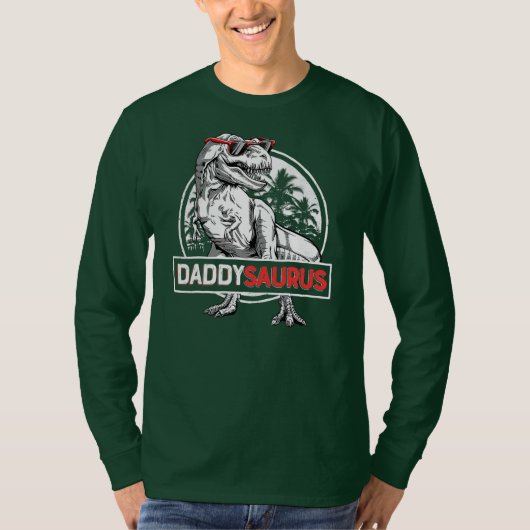 Papa Saurus T Rex Dinosaur Mannen Vaderdag T-shirt (Voorkant)