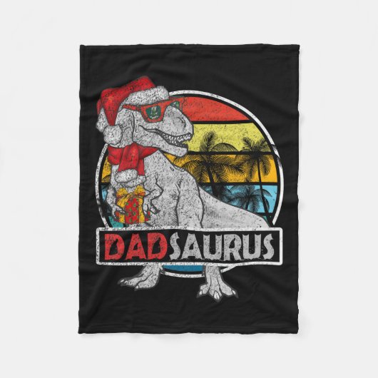 Papa Saurus T Rex Dinosaurus Familie Bijpassende K Fleece Deken (Voorkant)