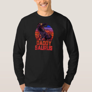 Papa Saurus T Rex pa vader Trex Retro 80's Dino T-shirt