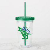 Papa Saurus T-Rex Silhouette Acryl Drinkbeker (Voorkant)