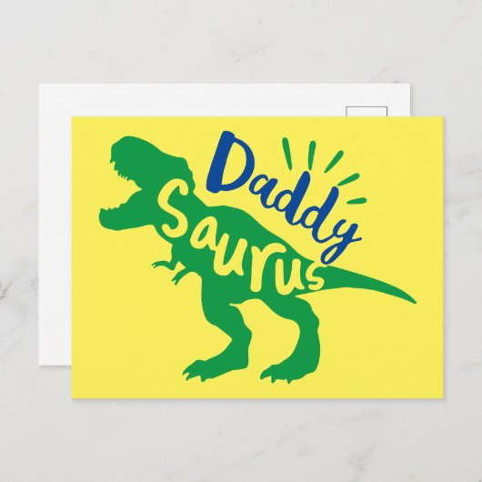 Papa Saurus T-Rex Silhouette Briefkaart (Voorkant / Achterkant)