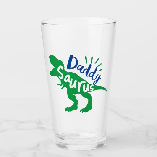 Papa Saurus T-Rex Silhouette Glas (Voorkant)
