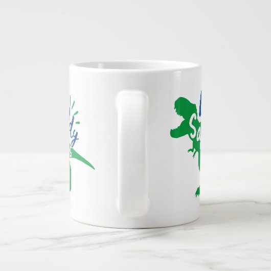 Papa Saurus T-Rex Silhouette Grote Koffiekop (Achterkant)