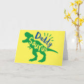 Papa Saurus T-Rex Silhouette Kaart (Gele Bloem)