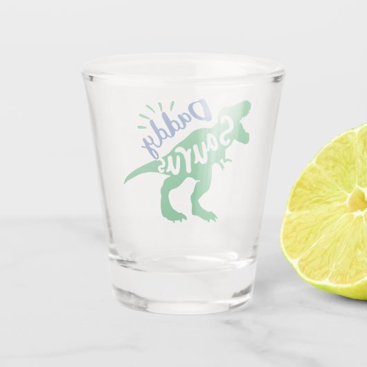 Papa Saurus T-Rex Silhouette Shot Glas (Achterkant)
