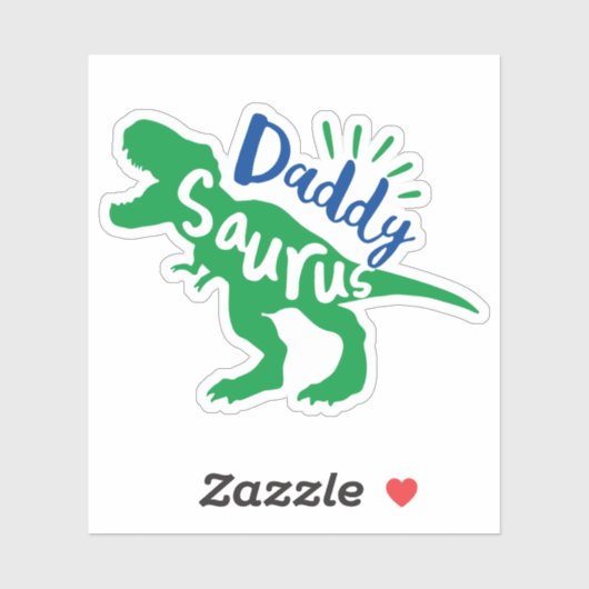 Papa Saurus T-Rex Silhouette Sticker (Vel)