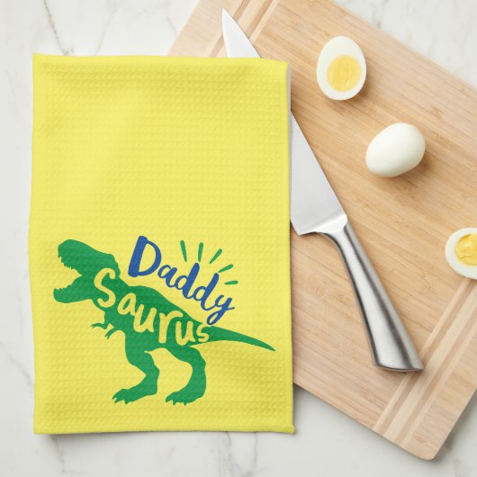 Papa Saurus T-Rex Silhouette Theedoek (Quarter Fold)