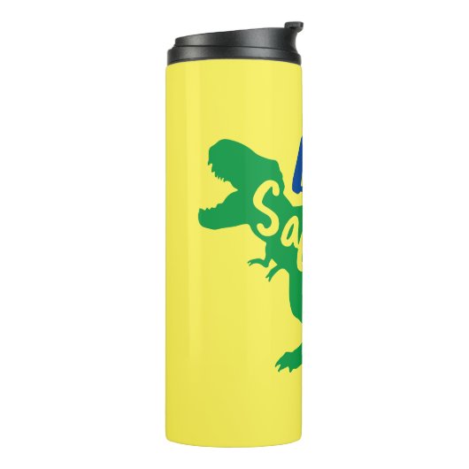 Papa Saurus T-Rex Silhouette Thermosbeker (Gedraaid links)