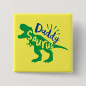 Papa Saurus T-Rex Silhouette Vierkante Button 5,1 Cm (Voorkant)