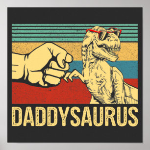  papa Saurus Trex Dinosaur Pap Fathers Day Poster