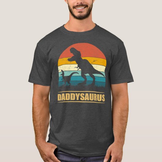 Papa Saurus voor pap T Rex Dinosaur Funny T-shirt (Voorkant)
