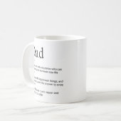 Papa Schattig Aardig Grappig Definitie Koffiemok (Voorkant links)