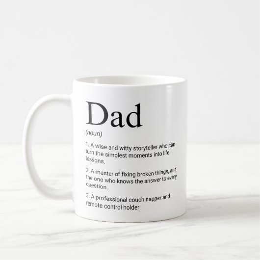 Papa Schattig Aardig Grappig Definitie Koffiemok (Links)