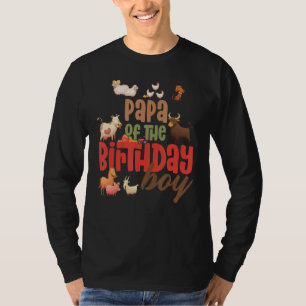 Papa Schuur Dieren Boerderij Land Verjaardag Crew T-shirt