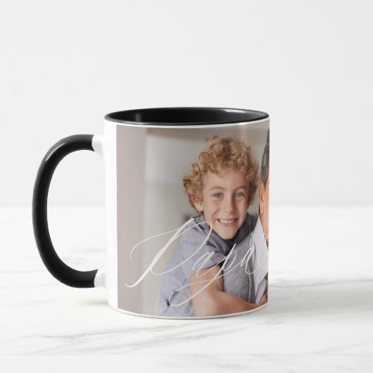 Papa Script Heart Dankbaar voor elk moment Foto Mok (Links)