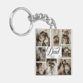 Papa Script Typografie 9 Foto Collage Sleutelhanger (Voorkant Links)