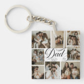 Papa Script Typografie 9 Foto Collage Sleutelhanger (Voorkant)