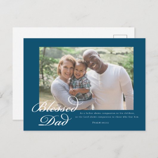 Papa-scriptie zonder zegen feestdagenkaart (Voorkant / Achterkant)