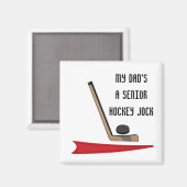 Papa - Senior Hockeyspeler Magneet (Voorkant / Achterkant)