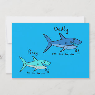 Papa Shark & Baby Shark Blue Vaderdag Kaart
