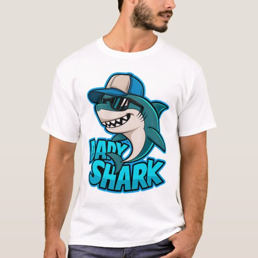 Papa Shark Cool Dad Vibes T-shirt (Voorkant)