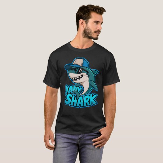 Papa Shark Cool Dad Vibes T-shirt (Voorkant volledig)
