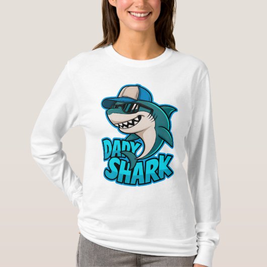 Papa Shark Cool Dad Vibes T-shirt (Voorkant)