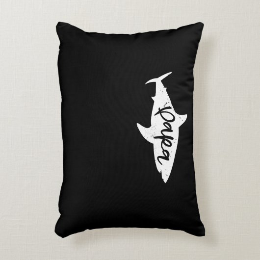 Papa Shark Dad Fin Father Disted Accent Kussen (Voorkant(Verticaal))