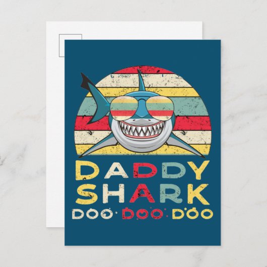 papa Shark "Doo Doo Doo Doo" Briefkaart (Voorkant / Achterkant)