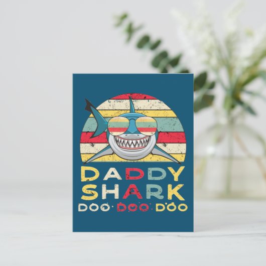 papa Shark "Doo Doo Doo Doo" Briefkaart (Staand voorkant)