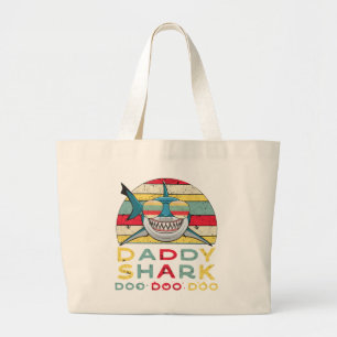 papa Shark "Doo Doo Doo Doo" Grote Tote Bag
