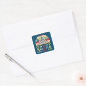 papa Shark "Doo Doo Doo Doo" Vierkante Sticker (Envelop)