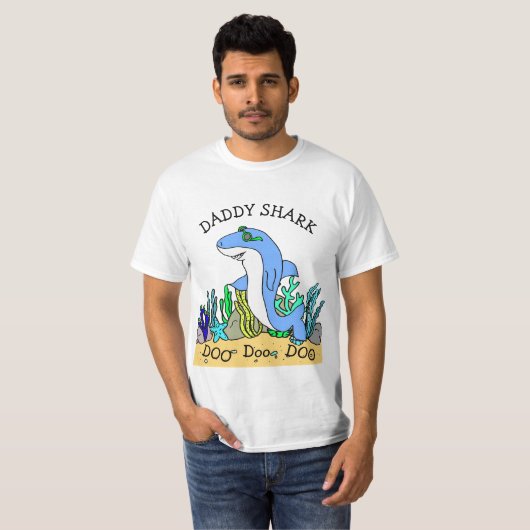 Papa Shark Doo Doo familie T-shirt (Voorkant volledig)