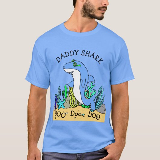 Papa Shark Doo Doo familie T-shirt (Voorkant)