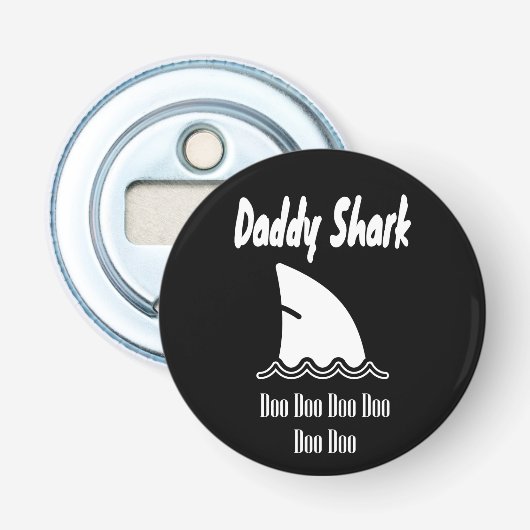 Papa Shark Doo Trendy Cute Song Button Flesopener (Voorkant)