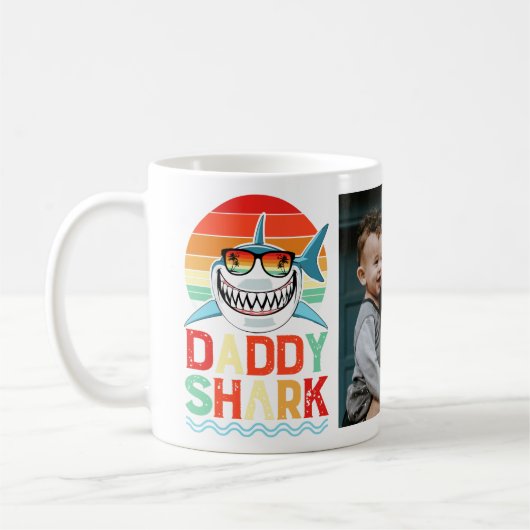 Papa Shark Fathers Day Fotokoffie Mok (Links)