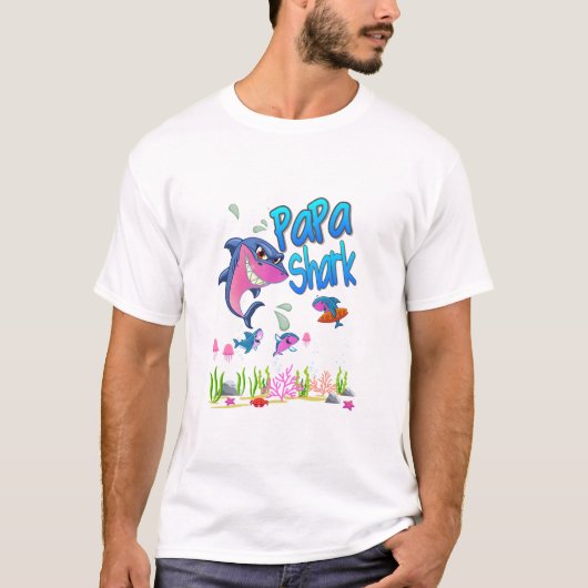 PAPA SHARK HAPPY FAHTERS DAY T-SHIRT (Voorkant)