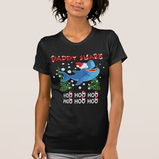 Papa Shark Kerstmis T-shirt (Voorkant)