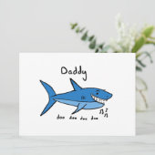 Papa Shark Vaderdag Kaart (Staand voorkant)